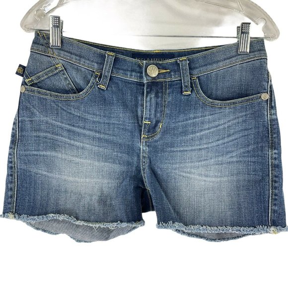 Rock & Republic Pants - Rock & Republic Jean Shorts Womens Sz 6 Medium Wash Mid Rise Frayed Hem